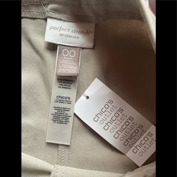 CHICO'S Perfect Stretch Slim Capri Crop Pants US XS/2 - Picture 3 of 10
